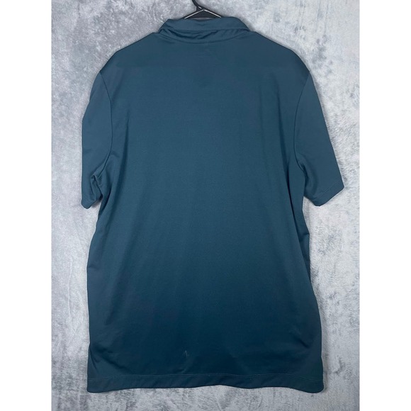 Nike Golf Sport Dri-FIT Polo Shirt Mens XL Teal Blue Dotted Swoosh Logo - Picture 5 of 6